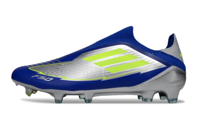 Men's Messi x Adidas F50+ Elite FG Firm Ground Low-Tops Football Boots - Silver/Blue/Yellow
