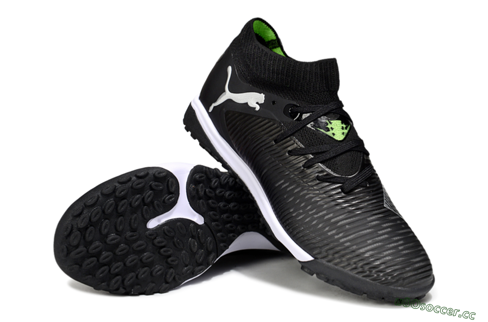 Men's Puma Future 8 Ultimate TF Artificial Turf Low-Tops Football Shoes - Black/White 3