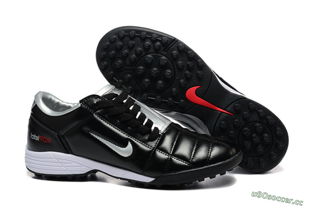 Men's Nike Total 90 III TF Artificial Turf Low-Tops Football Shoes - Black/Silver/White 2