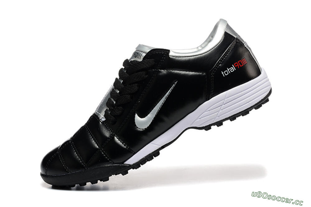 Men's Nike Total 90 III TF Artificial Turf Low-Tops Football Shoes - Black/Silver/White 8