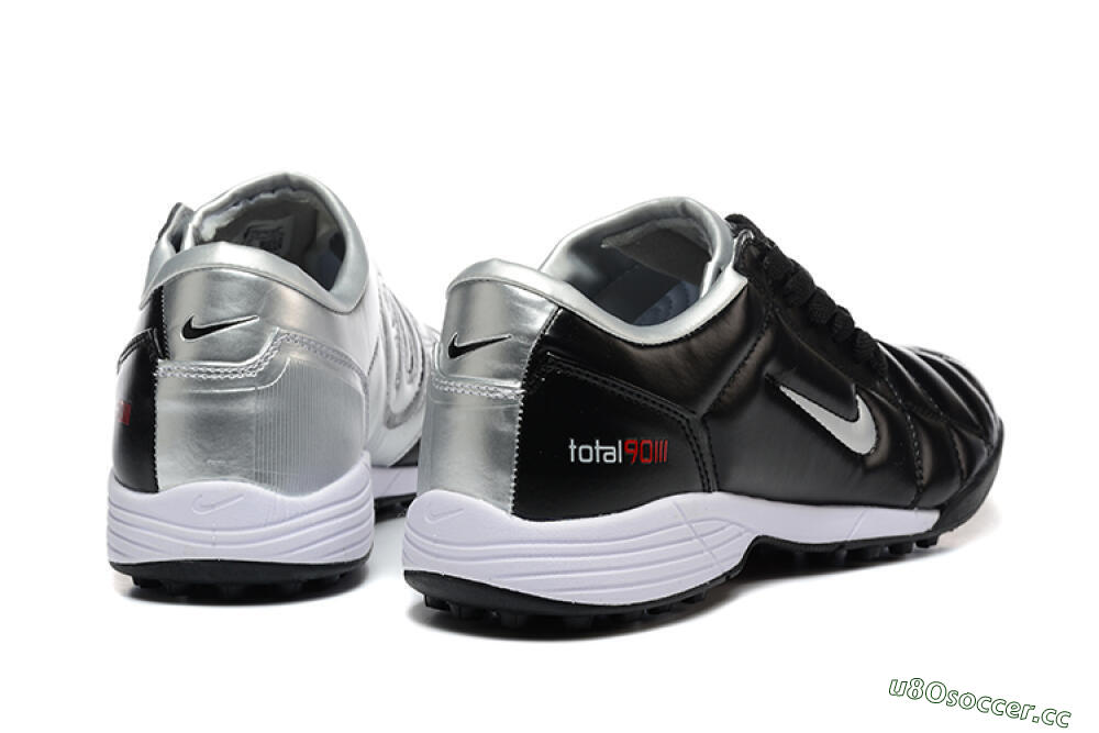 Men's Nike Total 90 III TF Artificial Turf Low-Tops Football Shoes - Black/Silver/White 9