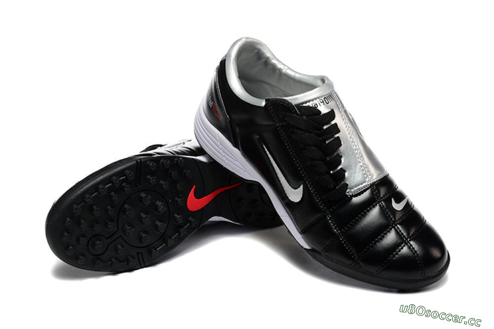 Men's Nike Total 90 III TF Artificial Turf Low-Tops Football Shoes - Black/Silver/White 4