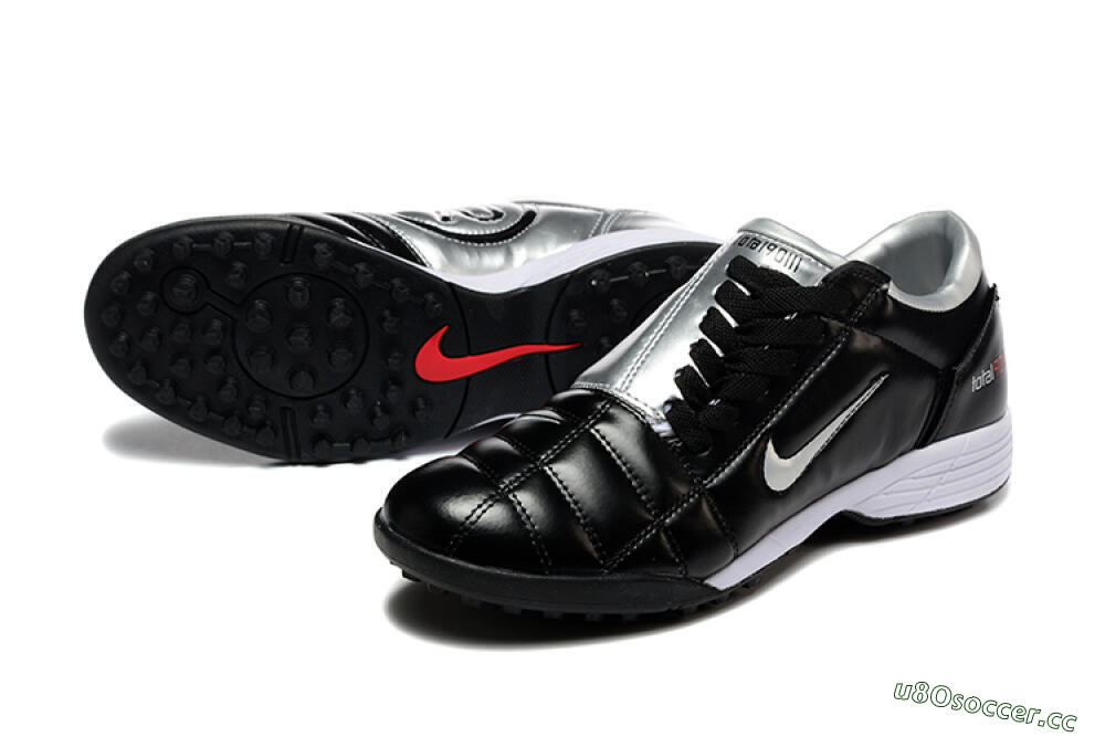 Men's Nike Total 90 III TF Artificial Turf Low-Tops Football Shoes - Black/Silver/White 3
