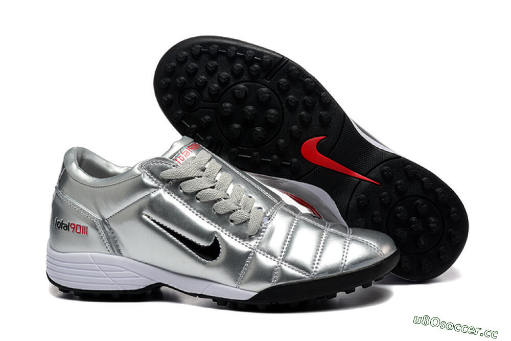 Men's Nike Total 90 III TF Artificial Turf Low-Tops Football Shoes - Silver/Black/White 2