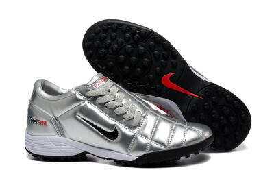 Men's Nike Total 90 III TF Artificial Turf Low-Tops Football Shoes - Silver/Black/White