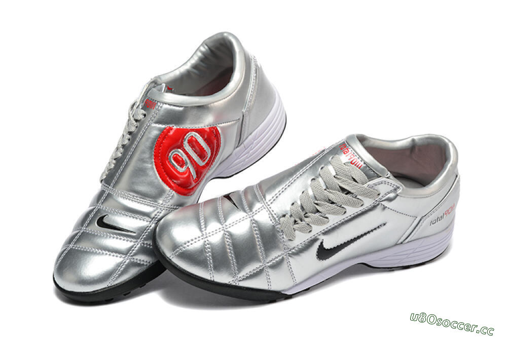 Men's Nike Total 90 III TF Artificial Turf Low-Tops Football Shoes - Silver/Black/White 6