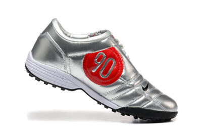 Men's Nike Total 90 III TF Artificial Turf Low-Tops Football Shoes - Silver/Black/White