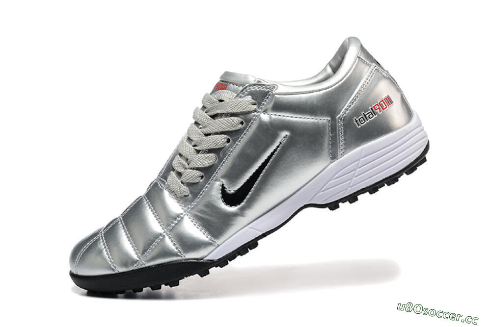 Men's Nike Total 90 III TF Artificial Turf Low-Tops Football Shoes - Silver/Black/White 8