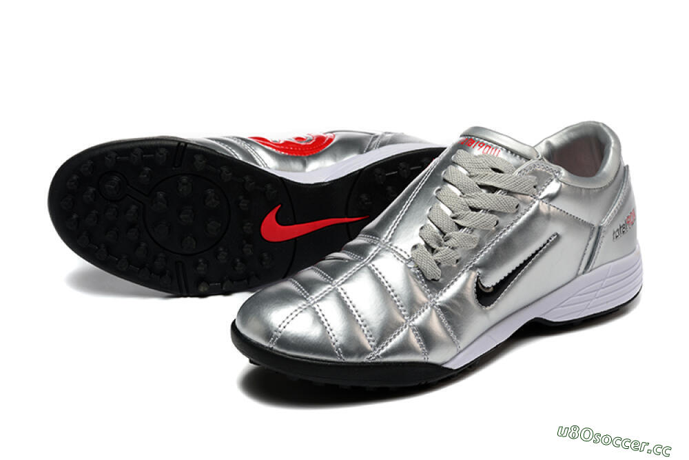Men's Nike Total 90 III TF Artificial Turf Low-Tops Football Shoes - Silver/Black/White 3