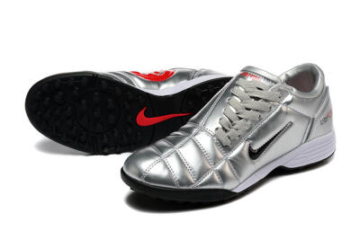 Men's Nike Total 90 III TF Artificial Turf Low-Tops Football Shoes - Silver/Black/White