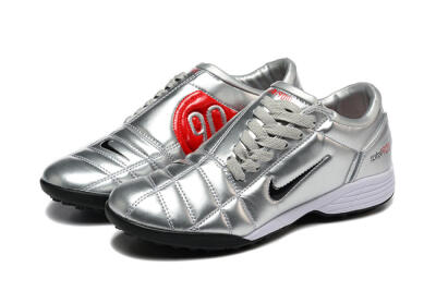 Men's Nike Total 90 III TF Artificial Turf Low-Tops Football Shoes - Silver/Black/White