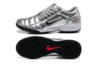 Men's Nike Total 90 III TF Artificial Turf Low-Tops Football Shoes - Silver/Black/White