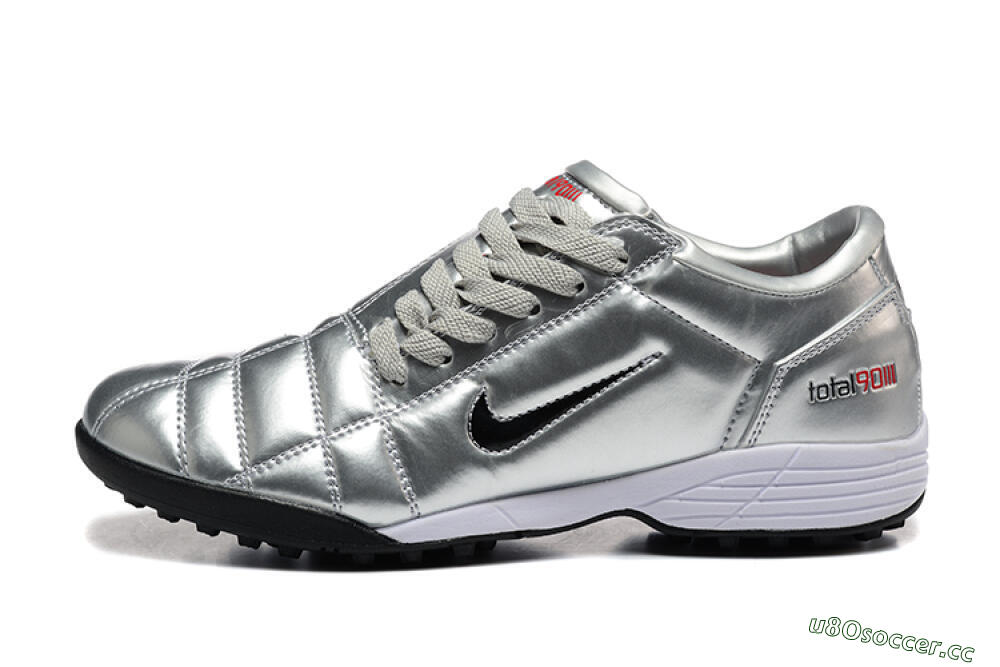 Men's Nike Total 90 III TF Artificial Turf Low-Tops Football Shoes - Silver/Black/White 0