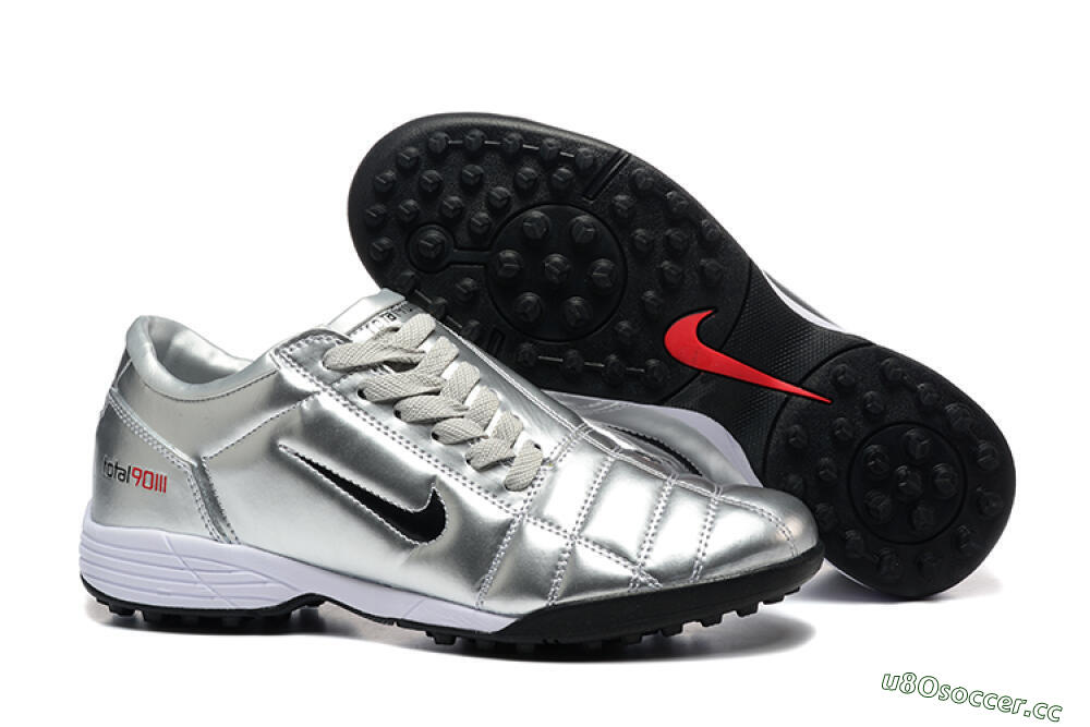 Men's Nike Total 90 III TF Artificial Turf Low-Tops Football Shoes - Silver/Black/White 2