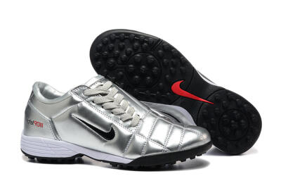 Men's Nike Total 90 III TF Artificial Turf Low-Tops Football Shoes - Silver/Black/White