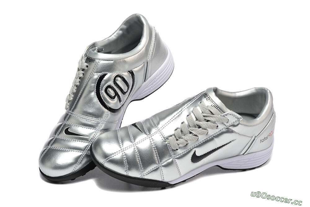 Men's Nike Total 90 III TF Artificial Turf Low-Tops Football Shoes - Silver/Black/White 6