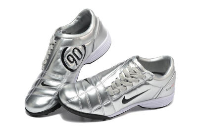 Men's Nike Total 90 III TF Artificial Turf Low-Tops Football Shoes - Silver/Black/White