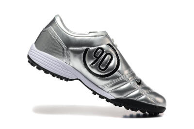 Men's Nike Total 90 III TF Artificial Turf Low-Tops Football Shoes - Silver/Black/White