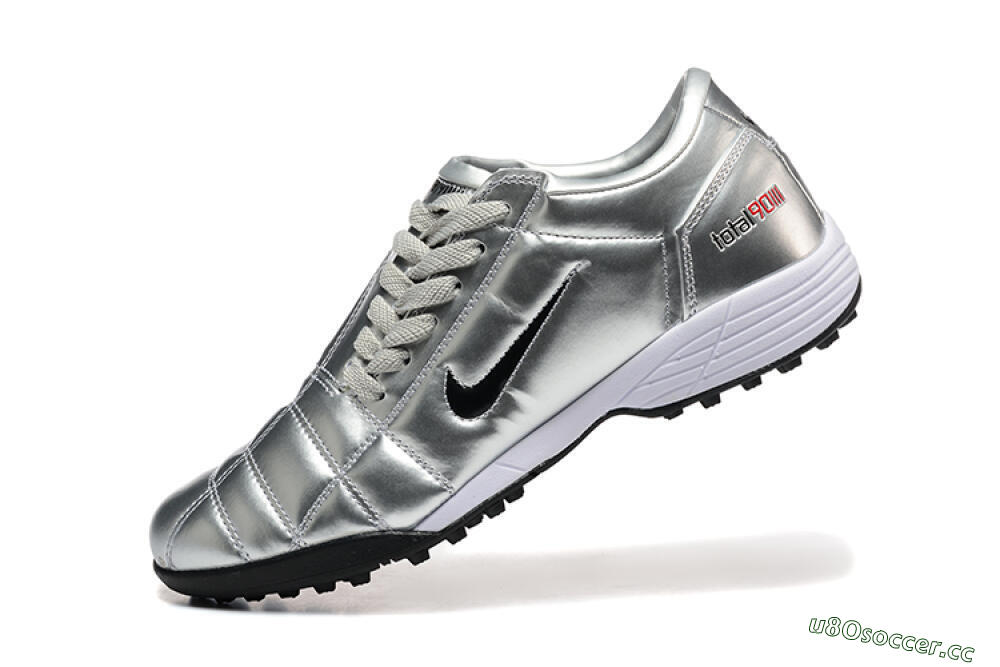 Men's Nike Total 90 III TF Artificial Turf Low-Tops Football Shoes - Silver/Black/White 8