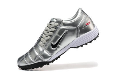 Men's Nike Total 90 III TF Artificial Turf Low-Tops Football Shoes - Silver/Black/White