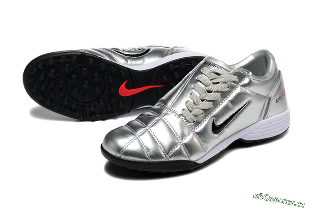 Men's Nike Total 90 III TF Artificial Turf Low-Tops Football Shoes - Silver/Black/White 3