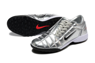 Men's Nike Total 90 III TF Artificial Turf Low-Tops Football Shoes - Silver/Black/White