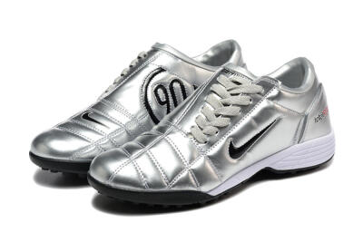 Men's Nike Total 90 III TF Artificial Turf Low-Tops Football Shoes - Silver/Black/White