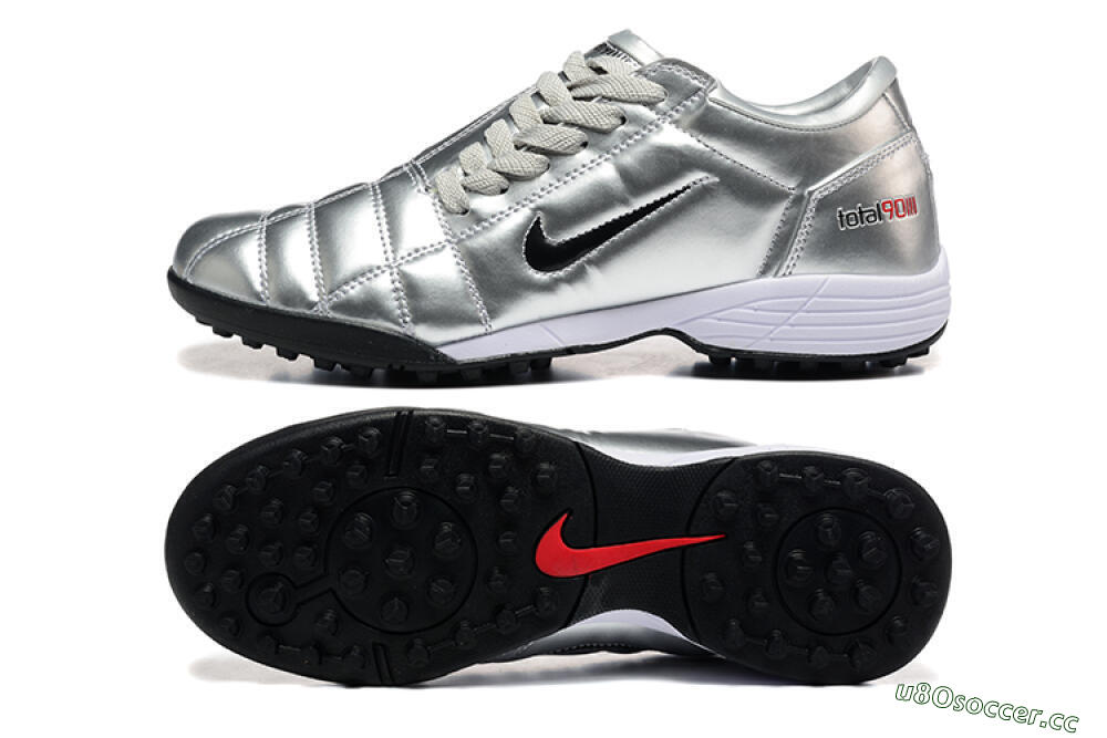 Men's Nike Total 90 III TF Artificial Turf Low-Tops Football Shoes - Silver/Black/White 1