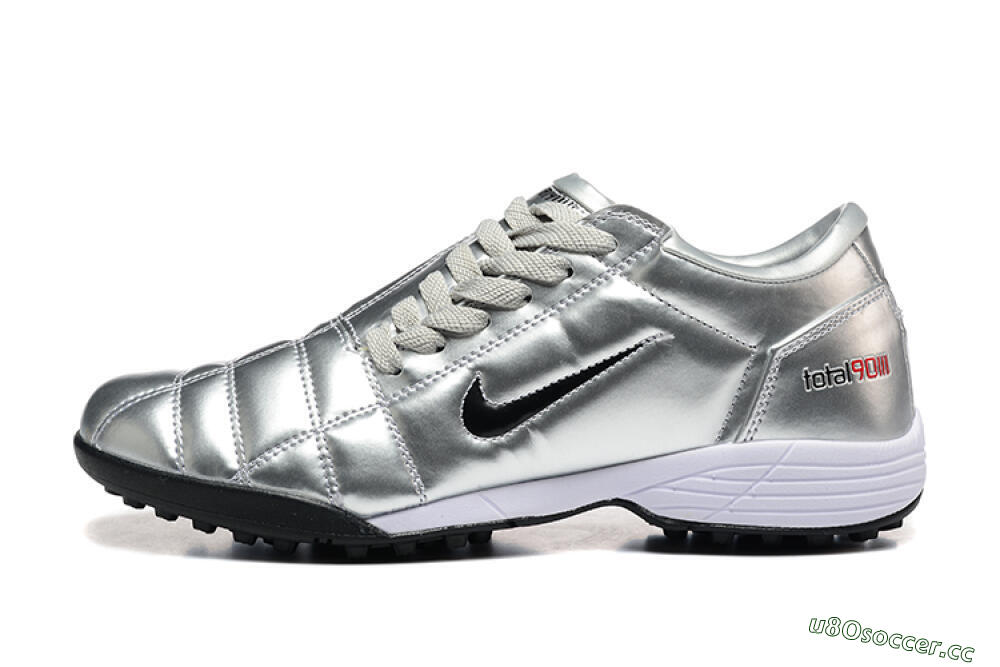 Men's Nike Total 90 III TF Artificial Turf Low-Tops Football Shoes - Silver/Black/White 0