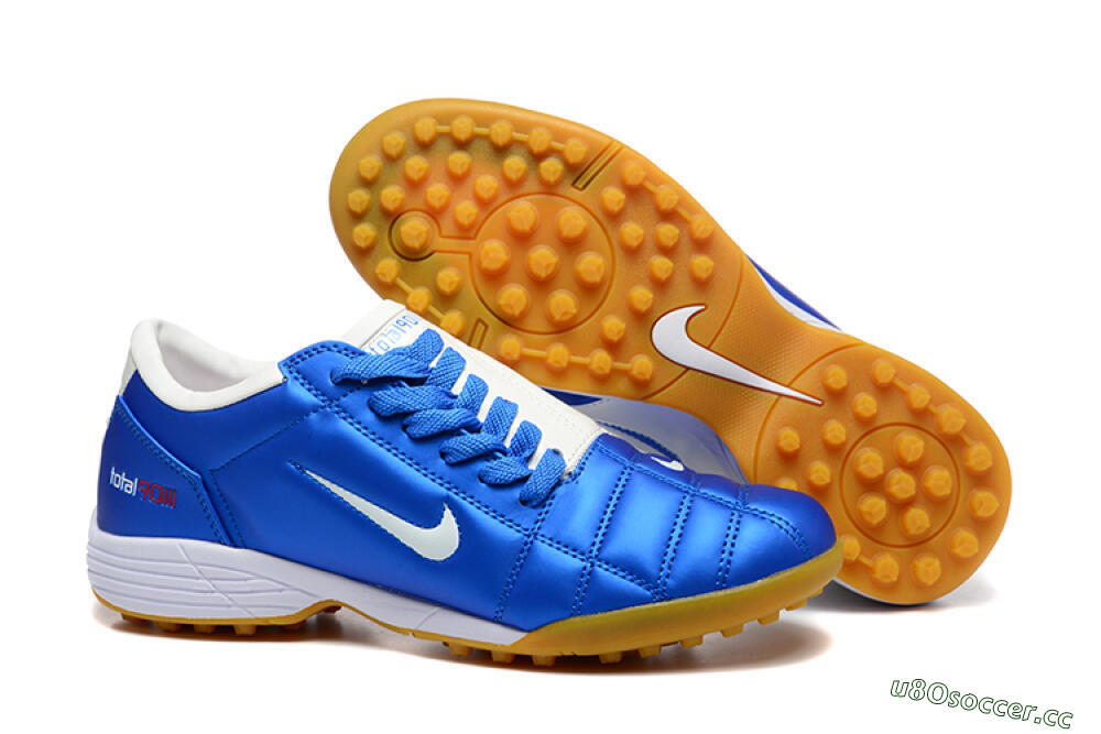Men's Nike Total 90 III TF Artificial Turf Low-Tops Football Shoes - Blue/White/Brown 2