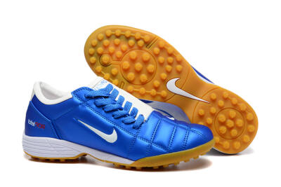 Men's Nike Total 90 III TF Artificial Turf Low-Tops Football Shoes - Blue/White/Brown