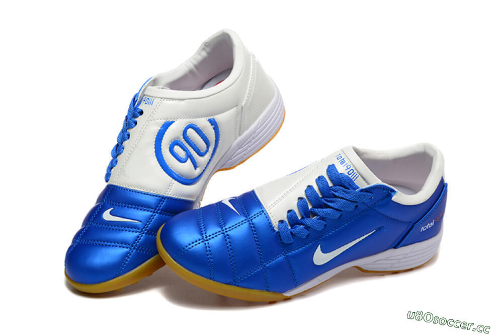 Men's Nike Total 90 III TF Artificial Turf Low-Tops Football Shoes - Blue/White/Brown 6