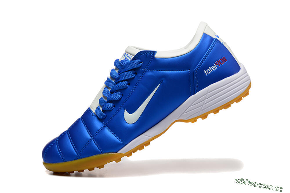 Men's Nike Total 90 III TF Artificial Turf Low-Tops Football Shoes - Blue/White/Brown 8