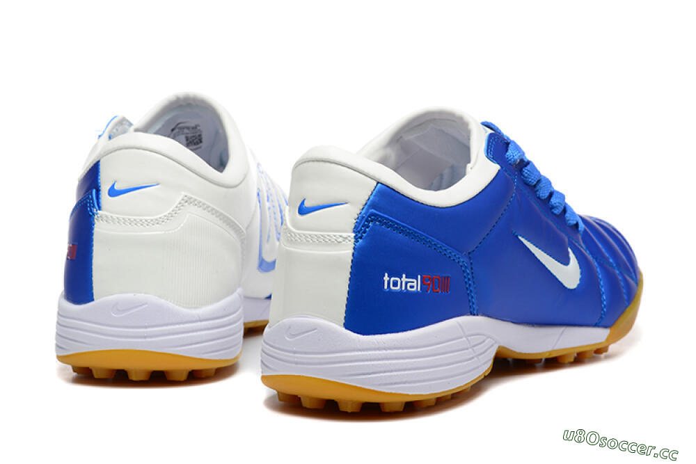 Men's Nike Total 90 III TF Artificial Turf Low-Tops Football Shoes - Blue/White/Brown 9