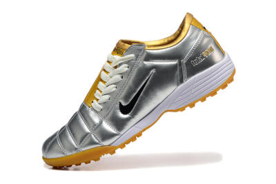 Men's Nike Total 90 III TF Artificial Turf Low-Tops Football Shoes - Silver/Black/Yellow