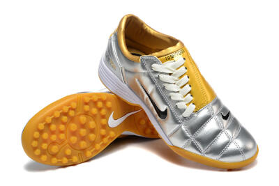 Men's Nike Total 90 III TF Artificial Turf Low-Tops Football Shoes - Silver/Black/Yellow