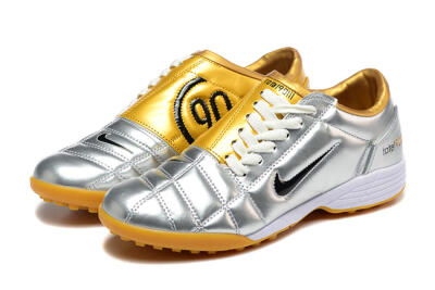 Men's Nike Total 90 III TF Artificial Turf Low-Tops Football Shoes - Silver/Black/Yellow