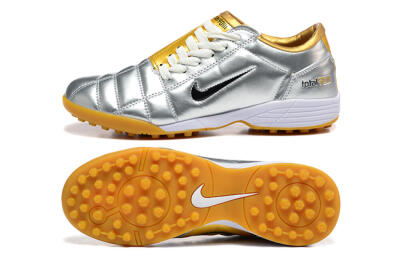 Men's Nike Total 90 III TF Artificial Turf Low-Tops Football Shoes - Silver/Black/Yellow