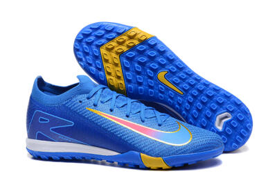 Men's Nike Air Zoom Mercurial Vapor 16 Elite TF Artificial Turf Low-Tops Football Shoes - Blue/Gold/Pink