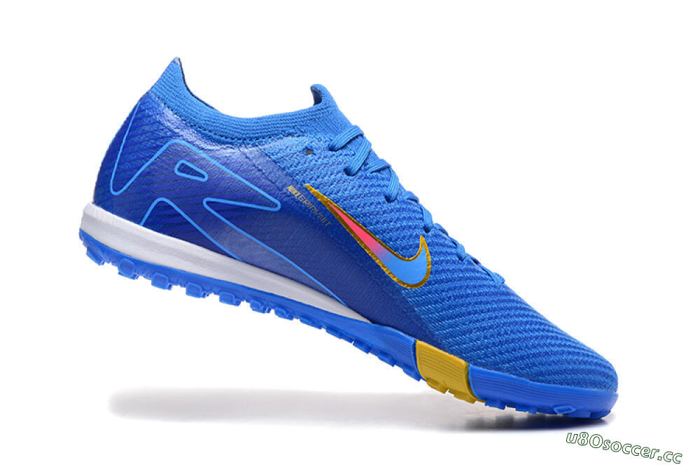 Men's Nike Air Zoom Mercurial Vapor 16 Elite TF Artificial Turf Low-Tops Football Shoes - Blue/Gold/Pink 7