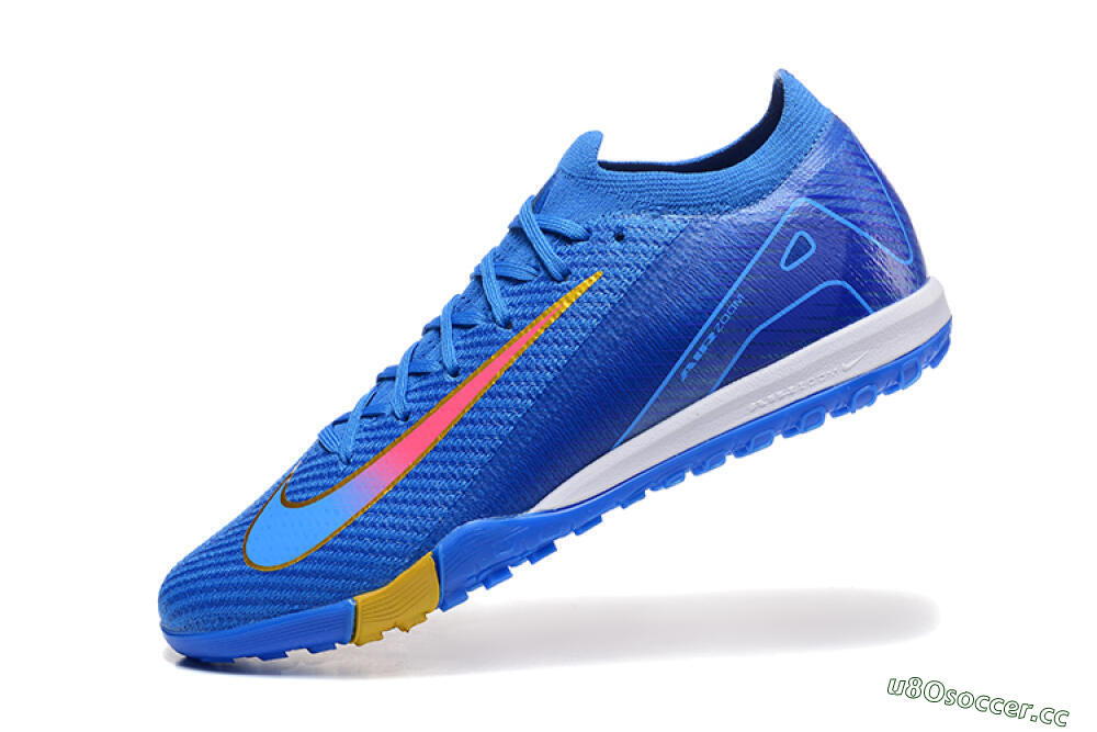 Men's Nike Air Zoom Mercurial Vapor 16 Elite TF Artificial Turf Low-Tops Football Shoes - Blue/Gold/Pink 8