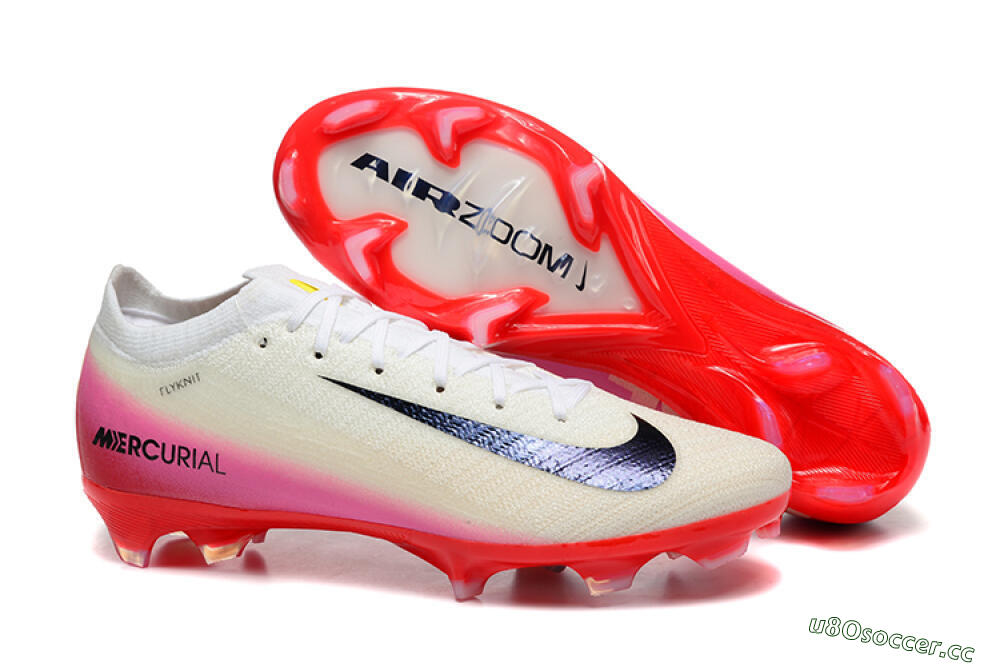 Men's Nike Air Zoom Mercurial Vapor 16 Elite FG Firm Ground Low-Tops Football Boots - Beige/Black/Red 2
