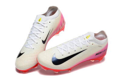 Men's Nike Air Zoom Mercurial Vapor 16 Elite FG Firm Ground Low-Tops Football Boots - Beige/Black/Red