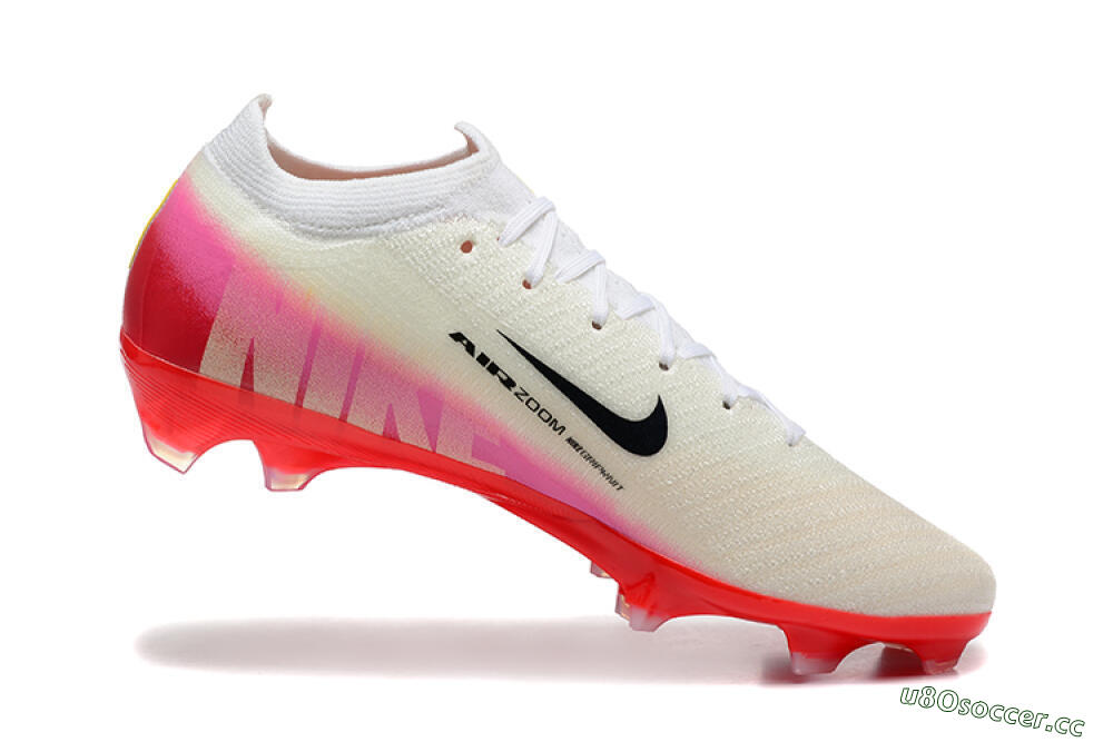 Men's Nike Air Zoom Mercurial Vapor 16 Elite FG Firm Ground Low-Tops Football Boots - Beige/Black/Red 7