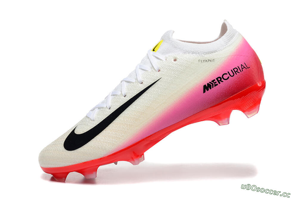 Men's Nike Air Zoom Mercurial Vapor 16 Elite FG Firm Ground Low-Tops Football Boots - Beige/Black/Red 8