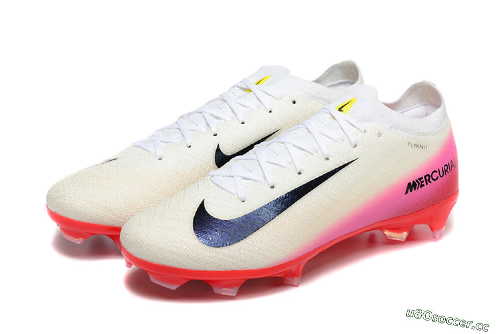 Men's Nike Air Zoom Mercurial Vapor 16 Elite FG Firm Ground Low-Tops Football Boots - Beige/Black/Red 5