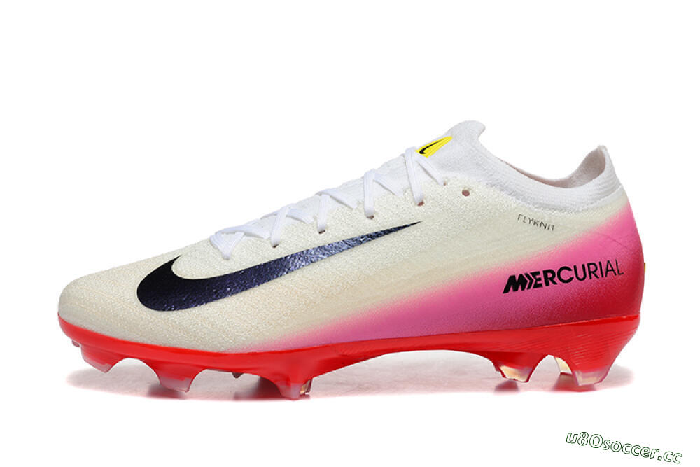 Men's Nike Air Zoom Mercurial Vapor 16 Elite FG Firm Ground Low-Tops Football Boots - Beige/Black/Red 0