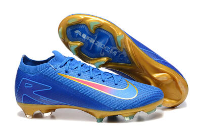 Men's Nike Air Zoom Mercurial Vapor 16 Elite FG Firm Ground Low-Tops Football Boots - Blue/Gold/Pink