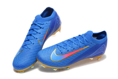 Men's Nike Air Zoom Mercurial Vapor 16 Elite FG Firm Ground Low-Tops Football Boots - Blue/Gold/Pink