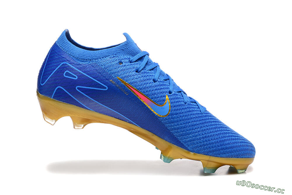 Men's Nike Air Zoom Mercurial Vapor 16 Elite FG Firm Ground Low-Tops Football Boots - Blue/Gold/Pink 7